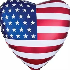 American Flag Satin Heart Balloon | 1 ct