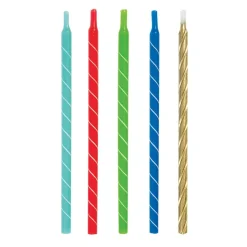 Assorted Bright Spiral Birthday Candle | 12ct