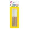 Assorted Metallic Dipped Birthday Candle 5in | 12ct