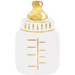 Baby Bottle Shaped Napkins w/ Foil | 16ct