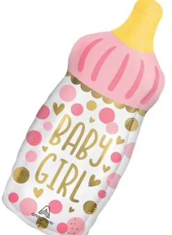 Baby Girl Bottle Super Shape Mylar Balloon 31" | 1ct