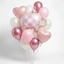 Baby Pink Elephant Balloon Bouquet | 14pc