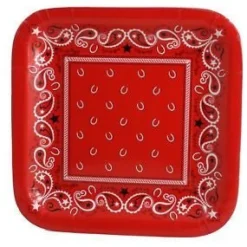 Bandana Square Plates, 9" | 8 ct