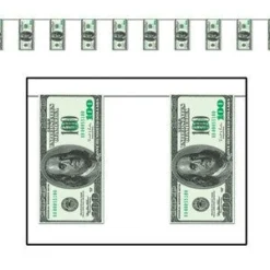 $100 Bill Pennant Banner 10" x 12' | 1ct