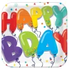 Birthday Balloons Square Plates 9" | 18 ct