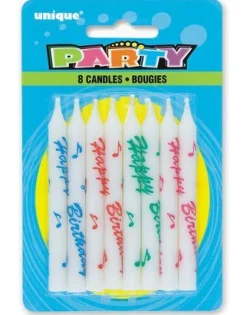 Birthday Printed Candles Assorted | 8 ct