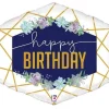 Birthday Geo Navy Supershape Balloon 30" | 1ct.
