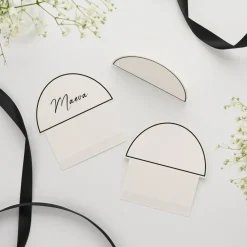 Black Border Tented Place Cards | 10ct