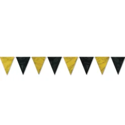 Black & Gold Pennant Banner | 1ct