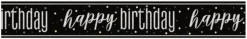 Black Happy Birthday Banner 9ft | 1ct