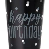 Black Happy Birthday Cup 9oz | 8ct
