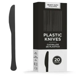 Black Heavy Duty Plastic Knives | 20ct