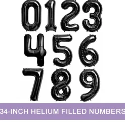 Black Jumbo Number Balloons 34" | 1 ct
