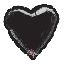 Black Opaque Heart Mylar Balloon 18" | 1ct.