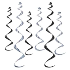 Black & Silver Twirly Whirlys | 6ct