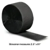 Black Velvet Crepe Paper Streamer 81ft | 1ct