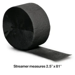 Black Velvet Crepe Paper Streamer 81ft | 1ct