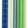 Blue & Green Metallic Patterned Candle Set | 16ct