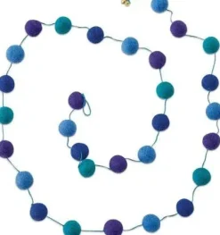 Blue and Green Pom Pom Garland 6' | 1ct