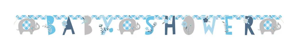 Blue Floral Elephant Jointed Banner 6ft | 1ct