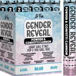 Blue Gender Reveal Confetti And Powder Cannon 12" | 1ct