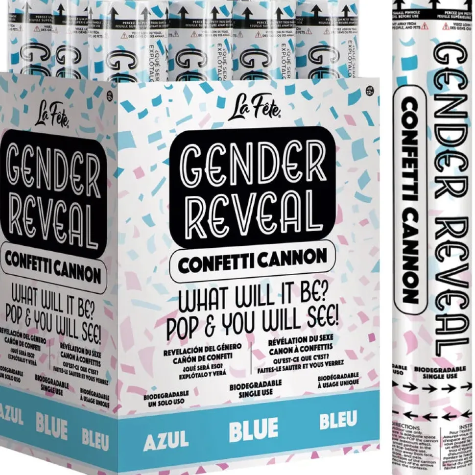 12" Blue Gender Reveal Confetti Cannon | 1ct
