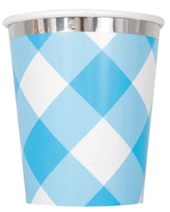 Blue Gingham Cup 9oz | 8ct