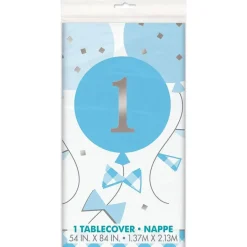 Blue Gingham Plastic Tablecover | 1ct