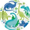 Blue/Green Dinosaur Plate 9in | 8ct