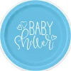 Blue Hearts Baby Round Plate 9in | 8ct