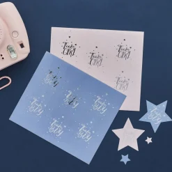 Blue & Pink Team Boy & Team Girl Stickers | 24ct