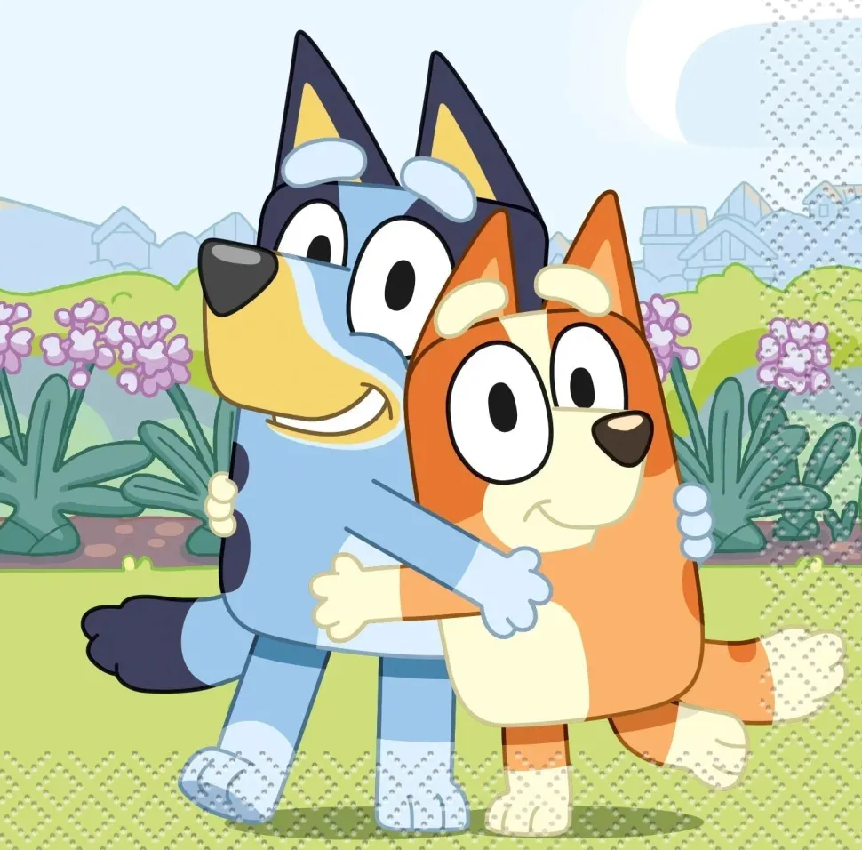 Bluey & Bingo Hugging Beverage Napkins | 16 ct