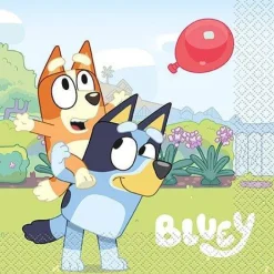 Bluey Piggyback Bingo & Balloon Lunch Napkins | 16 ct