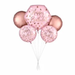 Blush Pink Birthday Balloon Bouquet | 5 pcs