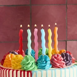 Bright Wavy Birthday Candles 5.5in | 12ct