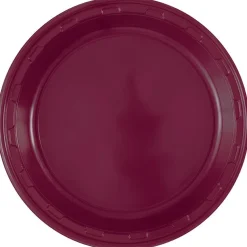 Burgundy Plastic Plate 10in | 50ct
