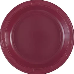 Burgundy Plastic Plate 7in | 50ct