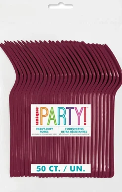 Burgundy Premium Forks | 50ct
