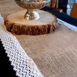 Burlap Jute & Lace Table Runner 12 1/2" x 108" | 1 ct