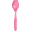 Candy Pink Premium Plastic Spoons | 24ct