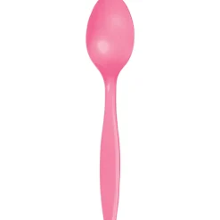 Candy Pink Premium Plastic Spoons | 24ct