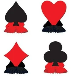 Card Suit Centerpieces | 4ct | 4.5"