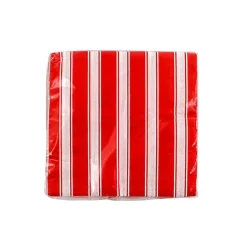 Carnival Striped Red & White Beverage Napkins | 1ct