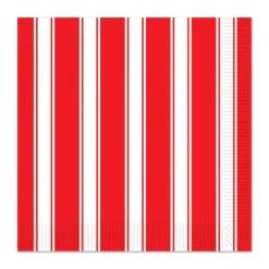 Carnival Striped Red & White Luncheon Napkins 16pk | 1ct
