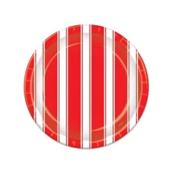 Carnival Striped Red & White 9" Paper Plates 8pk | 1ct