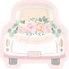 Car Pink Blooms Bridal Shaped Plate 8in | 8ct