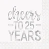 Cheers To 25 Years Foil Lunch Napkins | 16ct