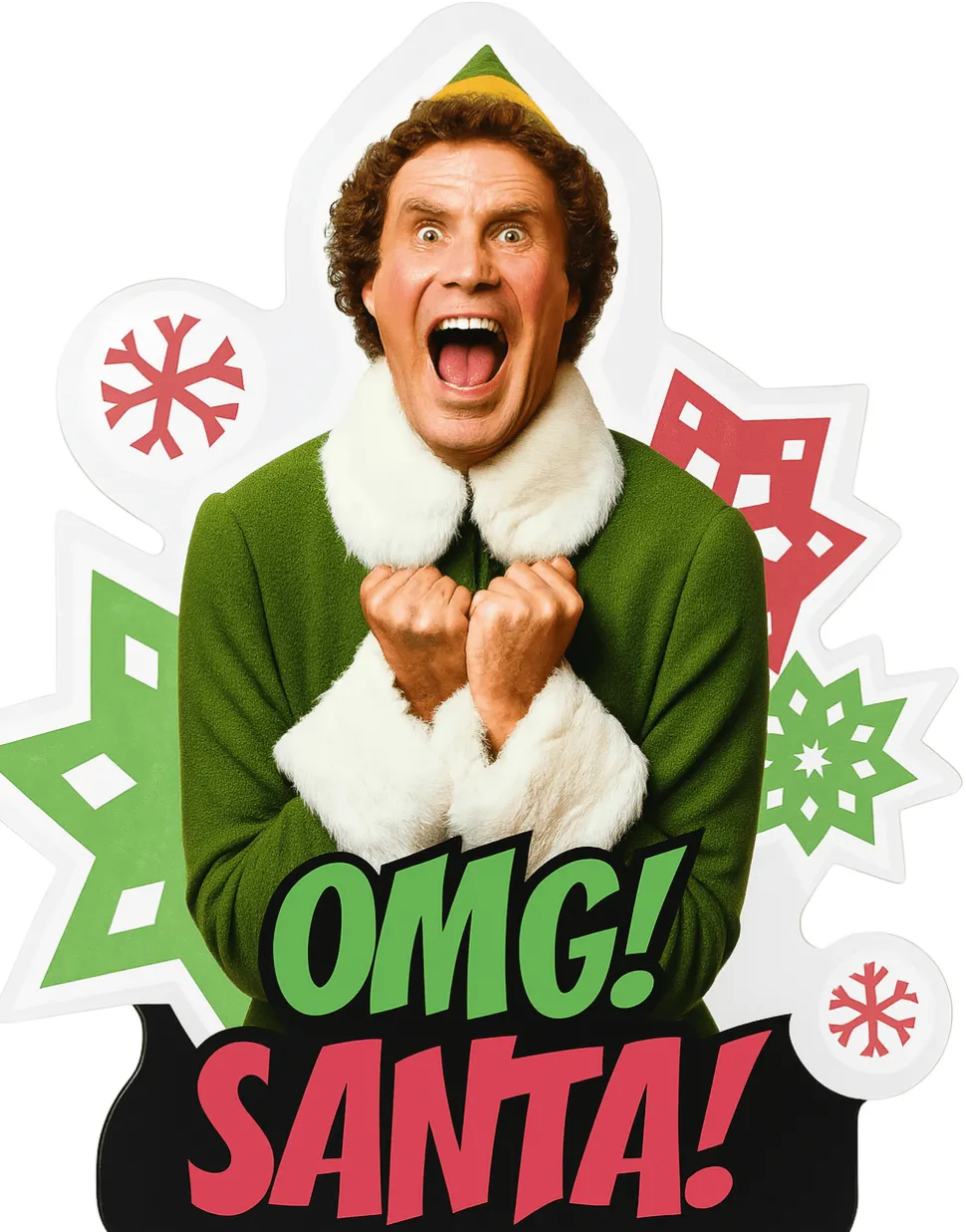 Christmas Buddy The Elf Supershape Mylar Balloon 25" x 28" | 1ct