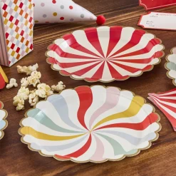 Circus Party Swirl Paper Plates | 8ct