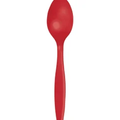 Classic Red Premium Plastic Spoons | 24ct